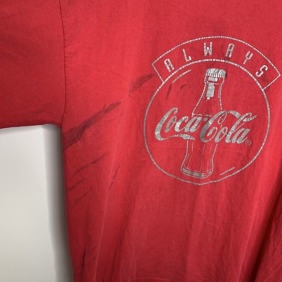 Vintage Coca Cola Mens XL Red Short Sleeve Shirt Made in USA - Picture 2 of 8